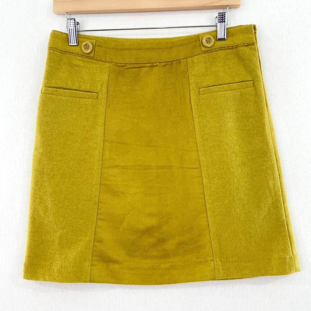 Urban Outfitters Cooperative Mustard Yellow Mini Skirt size 6 Suede Wool Blend